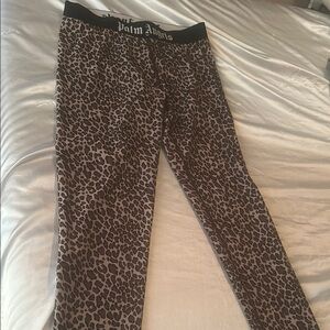 Palm Angels Animal Print Trousers with Black Waistband